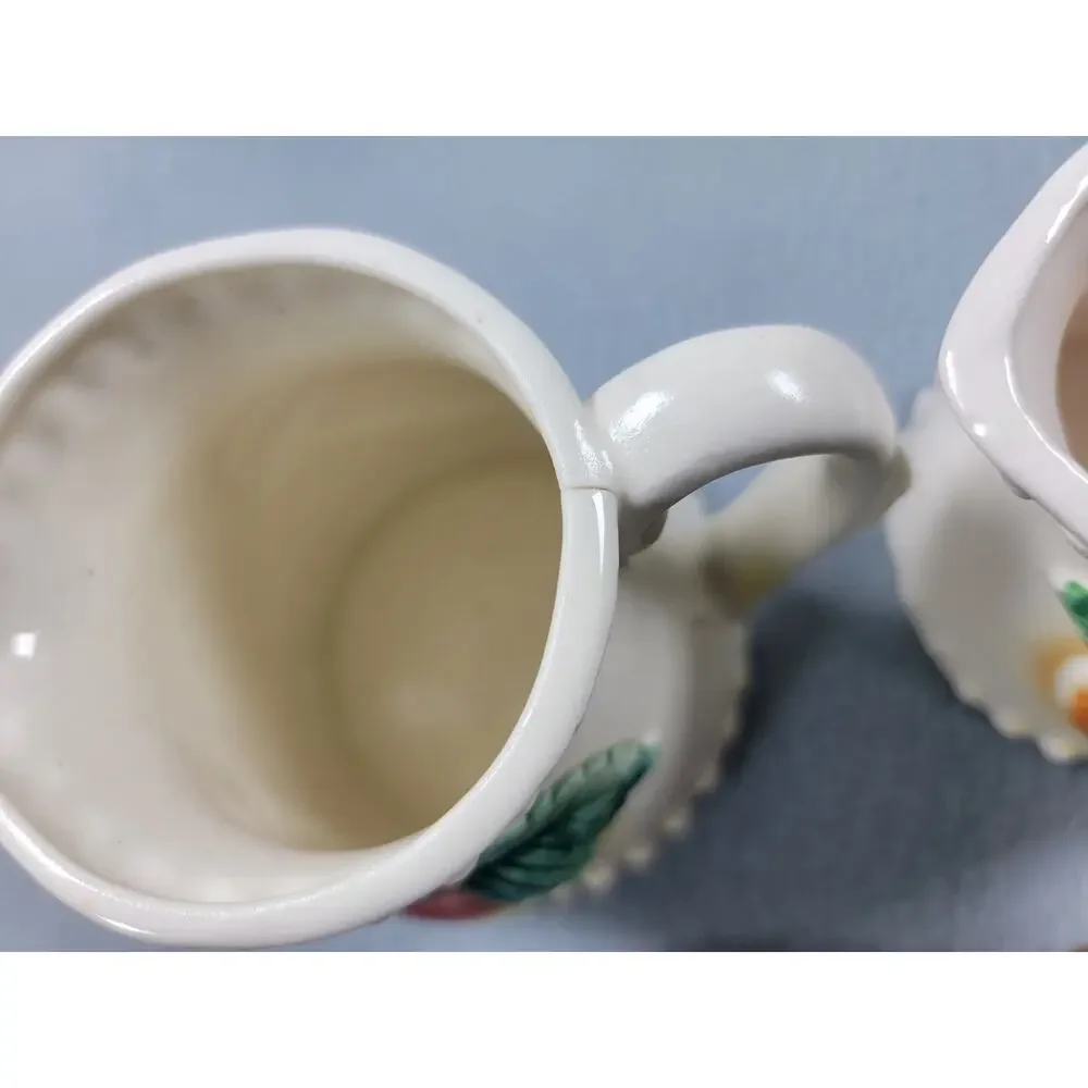 Vintage Japan Ceramic Fruit Measuring Cups Wall Rack Farmhouse Decor